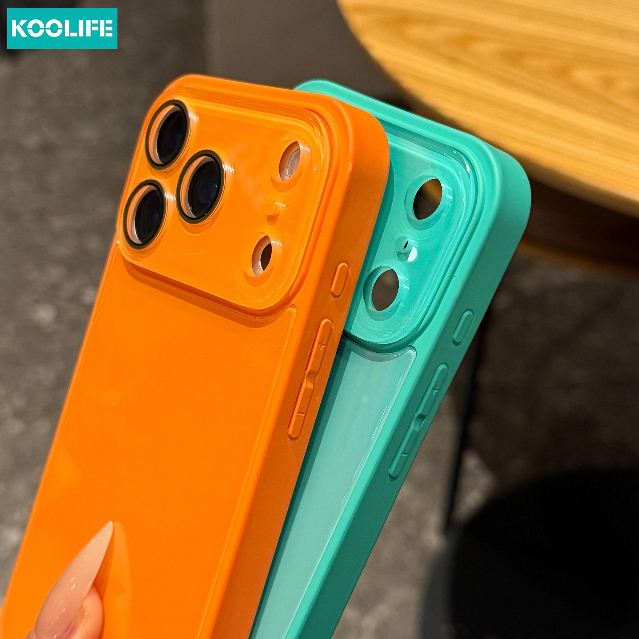 KOOLIFE Solid Color Glossy Glass Smartphone Case, Protective Cellphone Shell, Full Lens Coverage Shockproof Hard Shell, Anti-Scratch & Anti-Fingerprint, Compatible with iPhone 17/17 Pro/17 Pro Max/16/15/14/13/12/11, Minimalist Aesthetic Phone Accessory