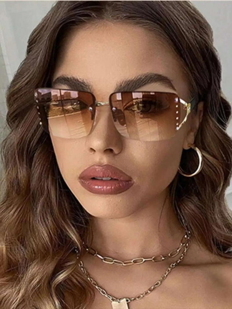 Women's Y2k Style Sunglasses, Trendy Casual Wrap Around Frame Sunglasses for Everyday Use, Fashion Accessories for Outdoor Activities, Fashionable Frames Sunglasses