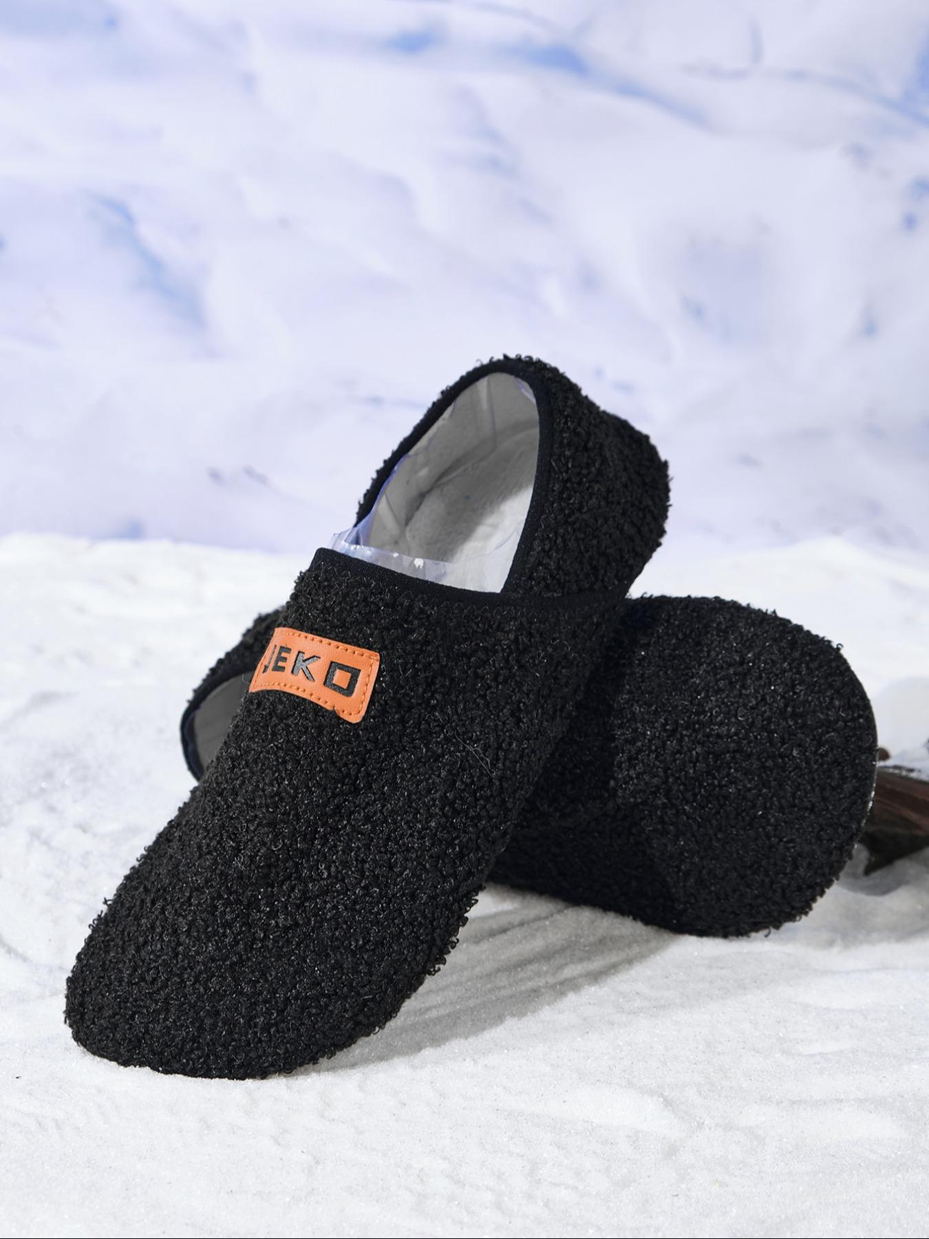Unisex Indoor Casual Cotton Slippers, House Slippers, Comfortable Barefoot Feel, Soft Rubber Sole, Thickened Silent Shoes, Slip-On Sock Shoes, Home Sock Shoes, Warm Slippers