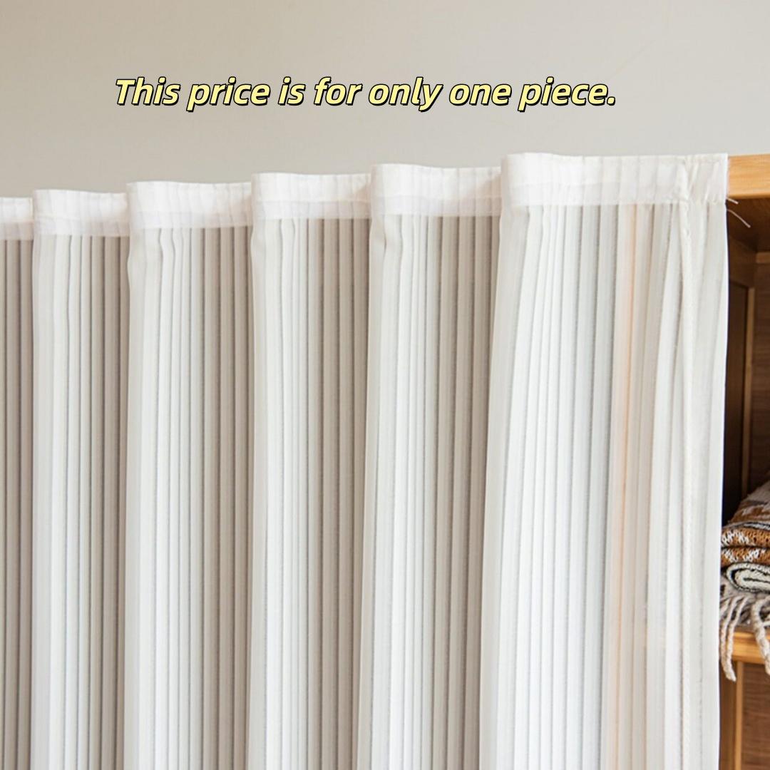1pc Vertical Blinds Solid Color Stripe Pattern Sheer Curtain, DIY Window Blinds, Self-Adhesive Magic Tape, Easy Install Curtain, Scratch-Resistant, Dustproof, No Drilling, for Windows, Doors, Walls, Cabinets