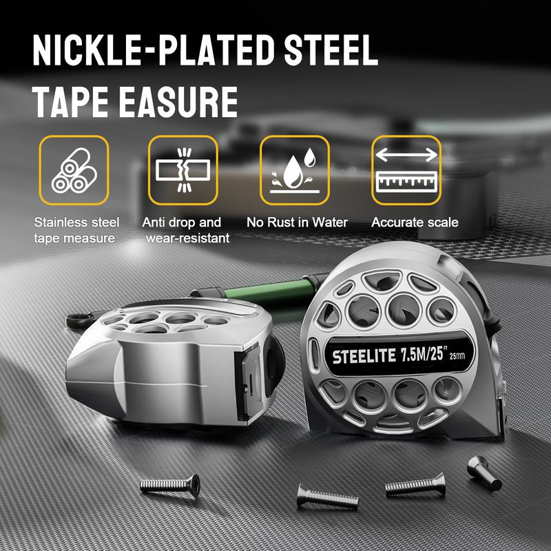 Steelite 25FT Stainless Steel Measuring Tape with Fraction Markings ...