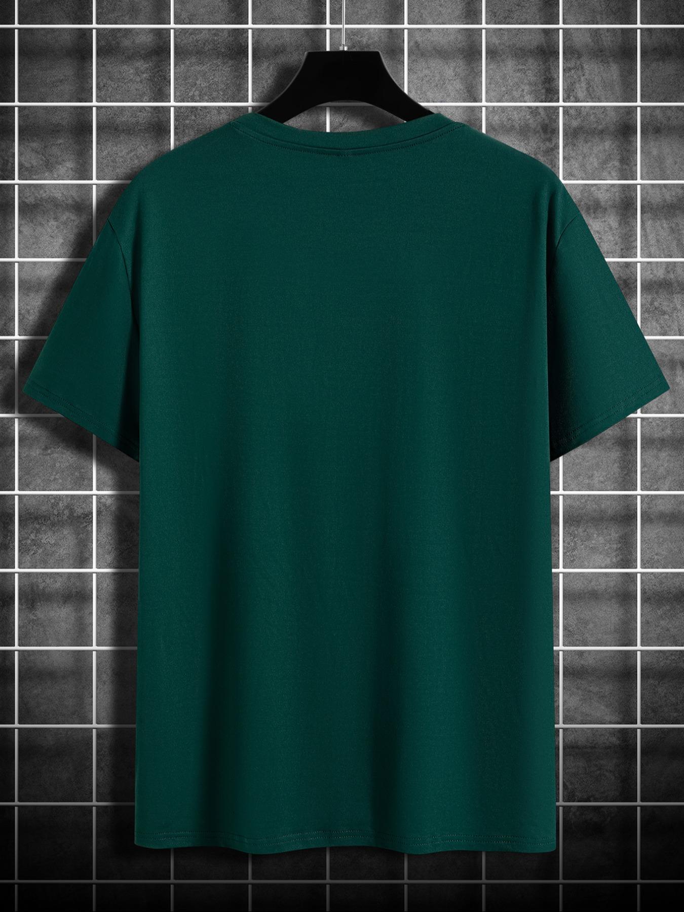 Men's Bird Print Round Neck Tee, Casual Regular Fit Short Sleeve Crew Neck T-Shirt for Summer, Fashion Men's Top for Daily Wear