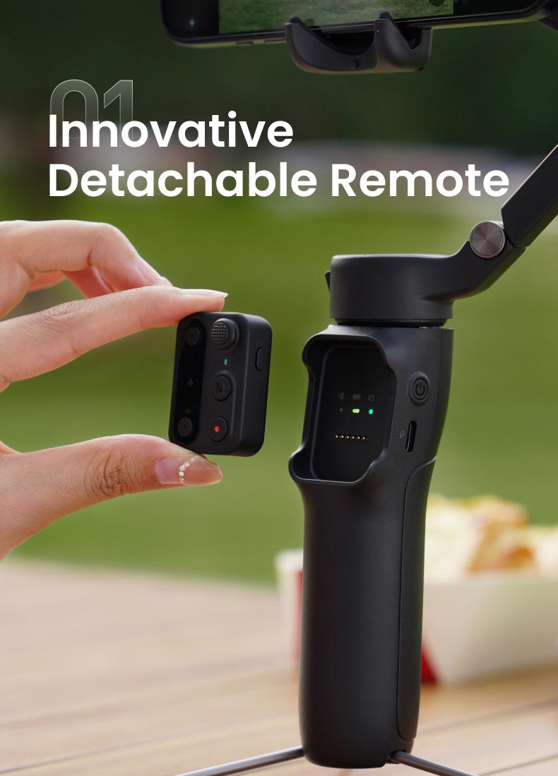 hohem iSteady X3 SE New Gimbal Stabilizer for iPhone, AI Facial Tracking,Smartphone Gimbal with Detachable Remote Control, Portable Foldable 3-Axis Phone Gimbal for Android & iPhone 17 series,Built-in Extendable Rod,Vlog Stabilizer,Selfie accessories