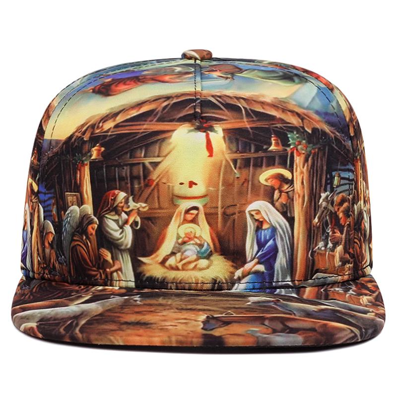 Jesus Pattern Printing High quality flat edge cap for men and women trend Street retro Snapback cap