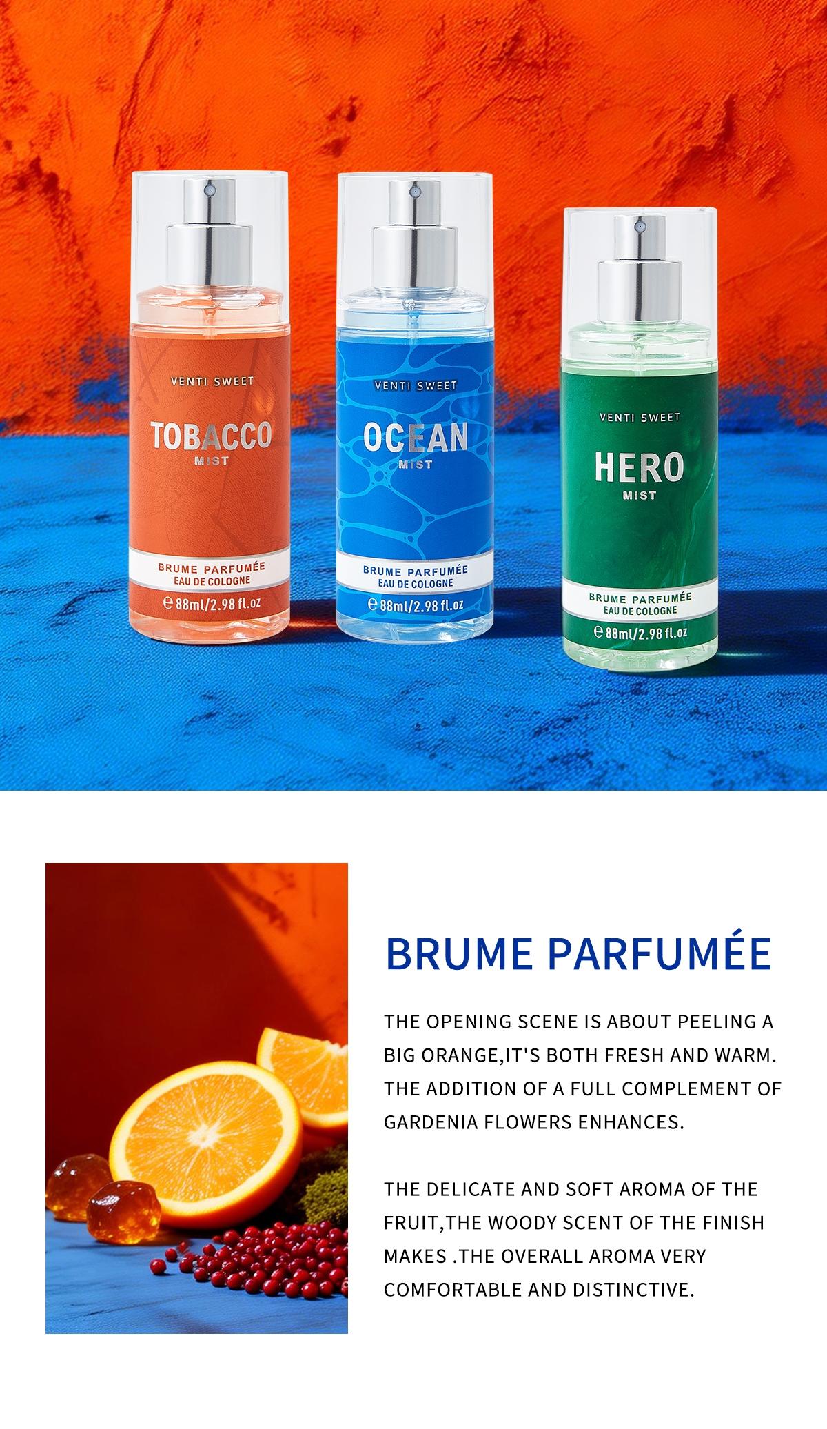1pc 88ml Women's Men's Perfume | Hero, Ocean, Amber  Long-lasting Eau de Parfum | Blending fresh, woody and musky elements | Affordable luxury body spray, suitable for daily wear, date nights and as a gift | Fashionable aromatherapy spray, the