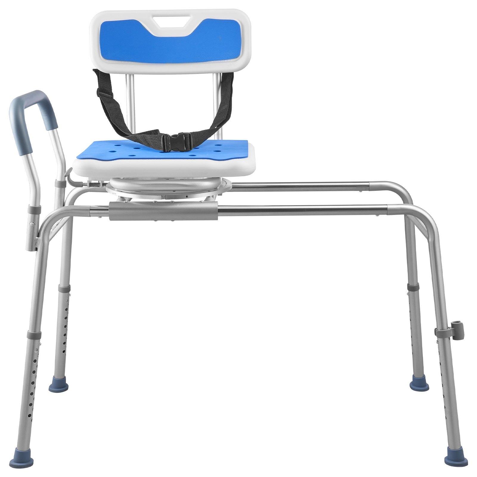 VEVOR Aluminum Sliding Shower Chair with Shower Holder, 400 lbs Tub Transfer Bench, 360° Swivel Seat, Padded Seat, Armrest Handles, Backrest, Height-Adjustable, 40.7x21.3x40.2in, Easy-Clean for Disabled Adults, Simple Installation VEVOR Aluminum Sliding Shower Chair with Shower Holder, 400 lbs Tub Transfer Bench, 360° Swivel Seat, Padded Seat, Armrest Handles, Backrest, Height-Adjustable, 40.7x21.3x40.2in, Easy-Clean for Disabled Adults, Simple Installation