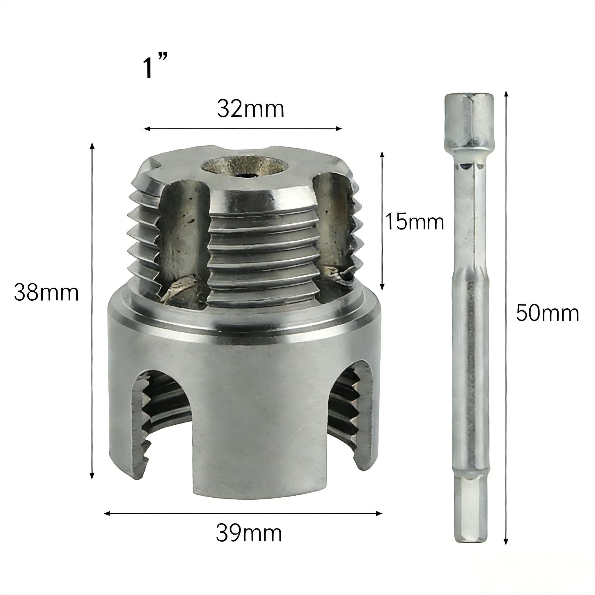 Professional Integrated Pipe Threading Tool Set, Internal & External Thread Maker for Ppr/PVC Pipes, Fits Multiple 1/2", 3/4", 1" Pipes, Works with Electric Drills