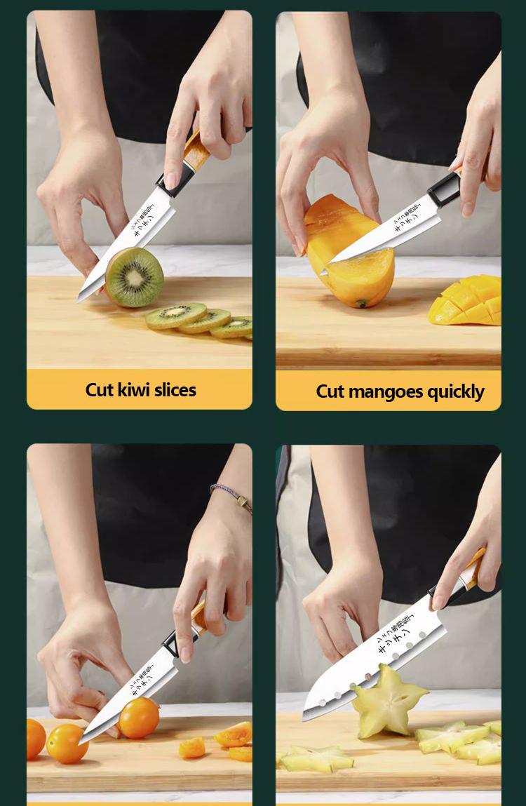 Multi functional kitchen knife 2-piece set, suitable for slicing, diced, and chopped, used for chefs and home kitchens, durable structure, catering to chef enthusiasts