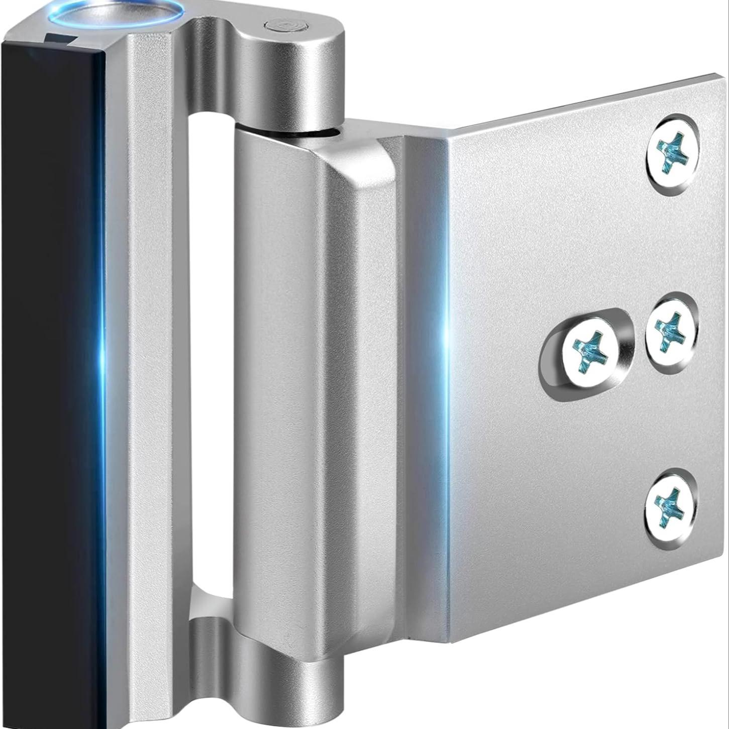 Home Safety Door Reinforcement Lock, Child Safety Lock for Inner Opening Front Door, 800 Lbs Pull Force, Bedroom Use, 8 Screws Included