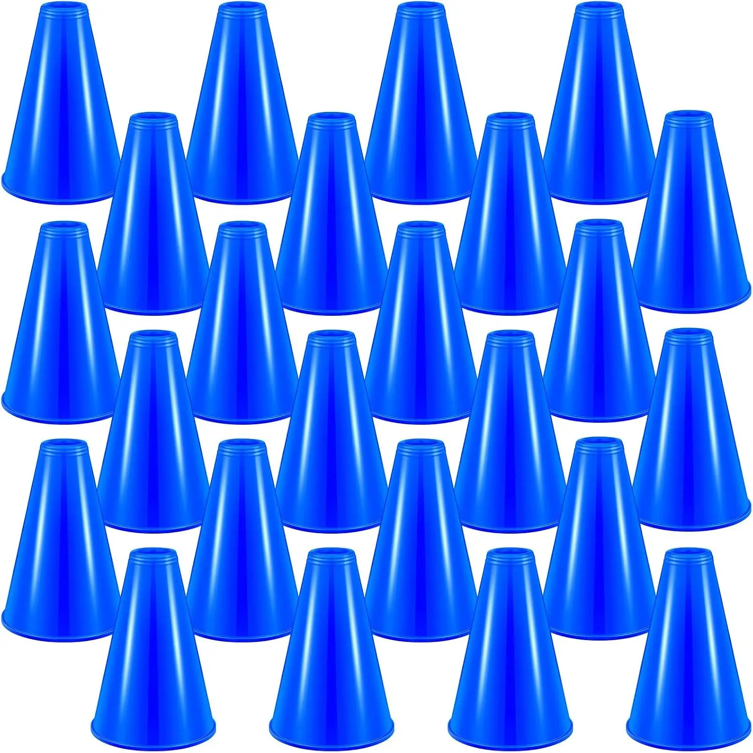 24 Pieces Plastic Cheer Megaphone Noisemaker for Sports Cheers Party Sports Match Activities (Blue)