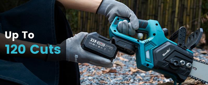 Seesii Chainsaw Cordless 12/16-inch, Electric HandHeld Chain Saw, 12/16-in Portable Chainsaw Battery Powered Saws for Trees Wood Cutting, 2 x 4.0Ah Battery and Charger Included CS16   #TikTokShopBlackFriday