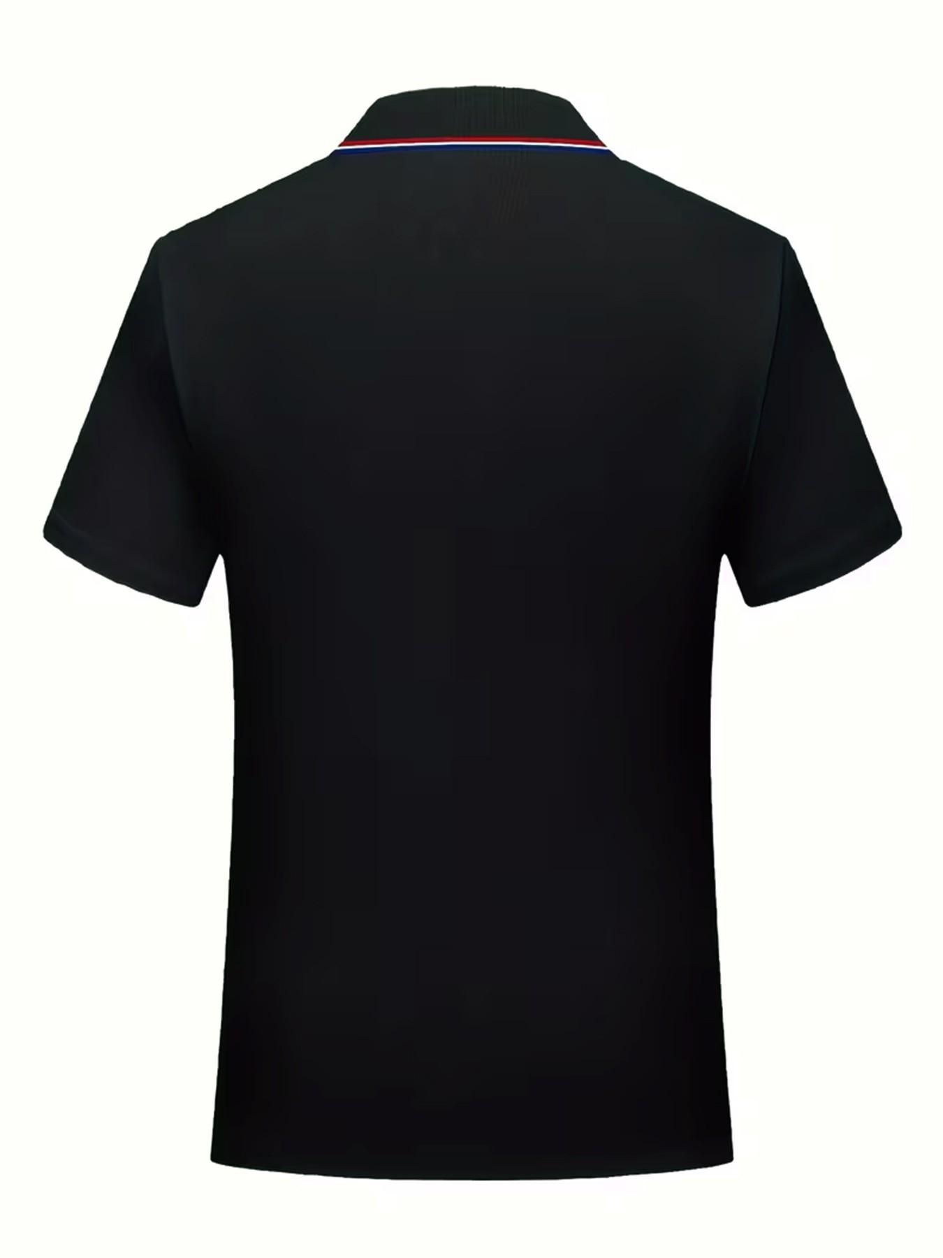 Men's Ice Hockey Print Polo Shirt, Loose-Fit Business T-Shirt, Short Sleeve, Breathable Fabric, Ideal for Outdoor Activities, Gift Option