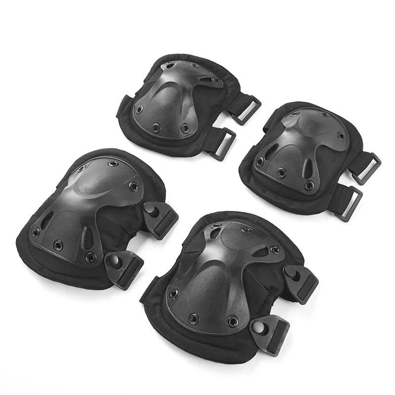 Tactical Knee and Elbow Pad Set, Outdoor Men's Military Style, Kneeling and Crawling Training Equipment, Riding Protective Gear, Four-piece Set