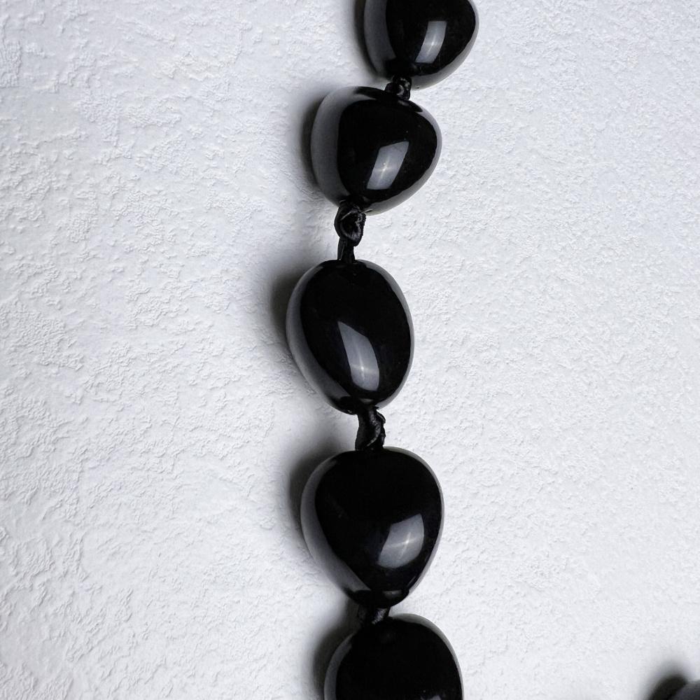 Black Ribbon Knot Acrylic Necklace For Graduation