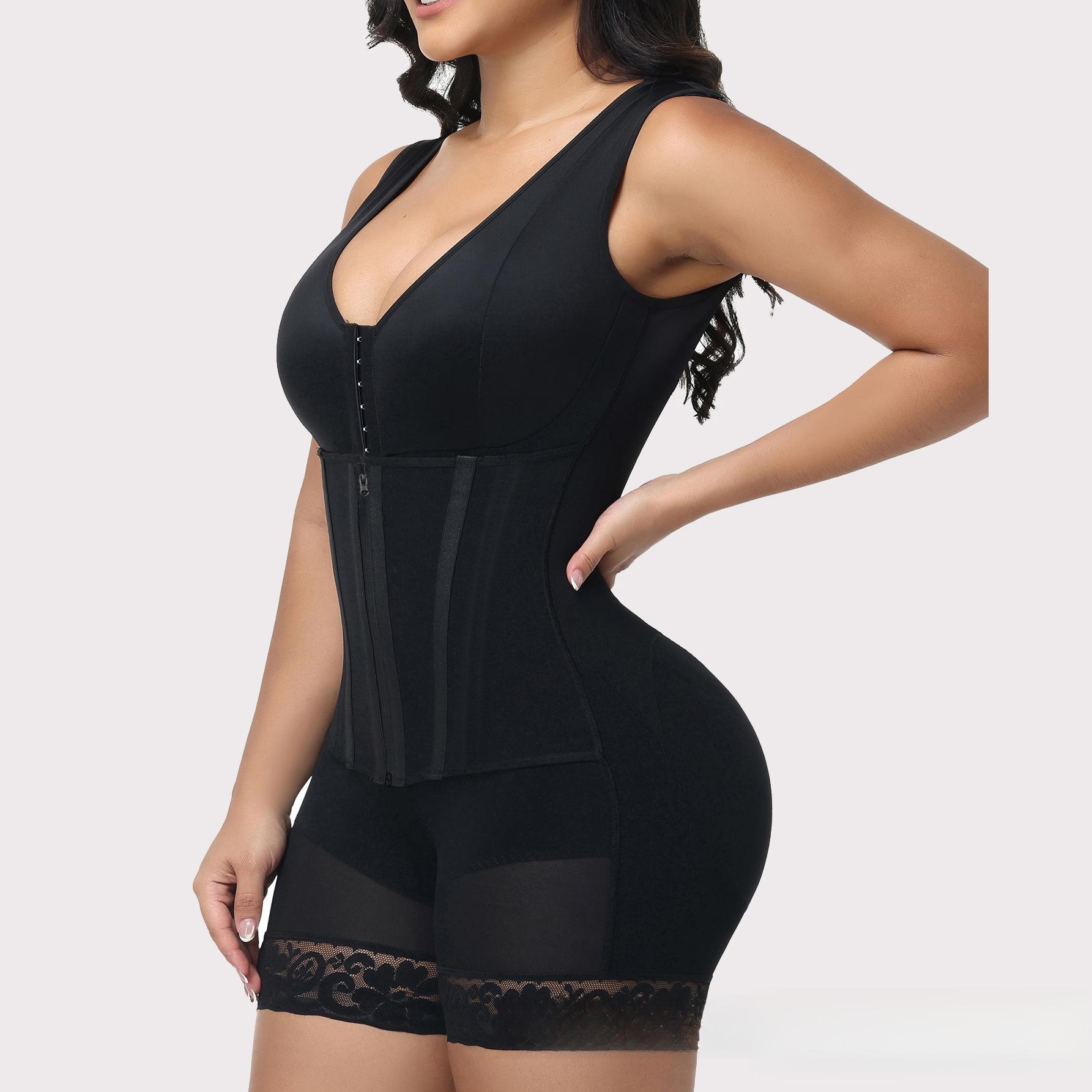 2026New High Waist Shaping Bodysuit With Strong Compression 9 Bones Mesh Fabric Hook And Eye Closure Crotch Zipper Design Tummy Control Butt Lifting Breast Enhancing Body Shaper For Women Adjustable Slimming Body Suit Daily Wear