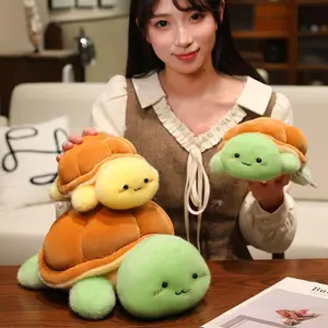 3 Sizes Funny Bread Little Turtle Plush Toys Chubby Soft Cartoon Colorful Turtle Doll Warm Animal Throw Pillow Room Decor