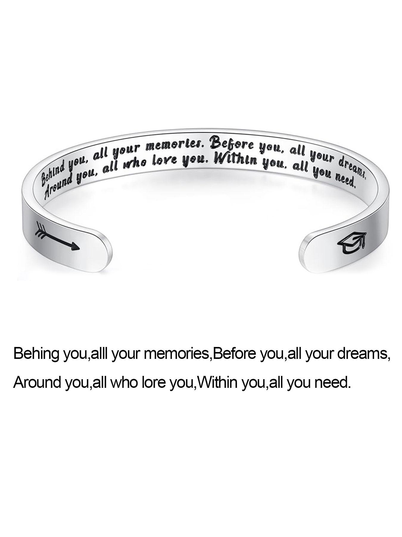 Personalized bracelet for teenagers/women, adjustable bracelet, inspirational jewelry gift, graduation gift, suitable for daughters/mothers/friends, appropriate for junior high, high school, and university students.