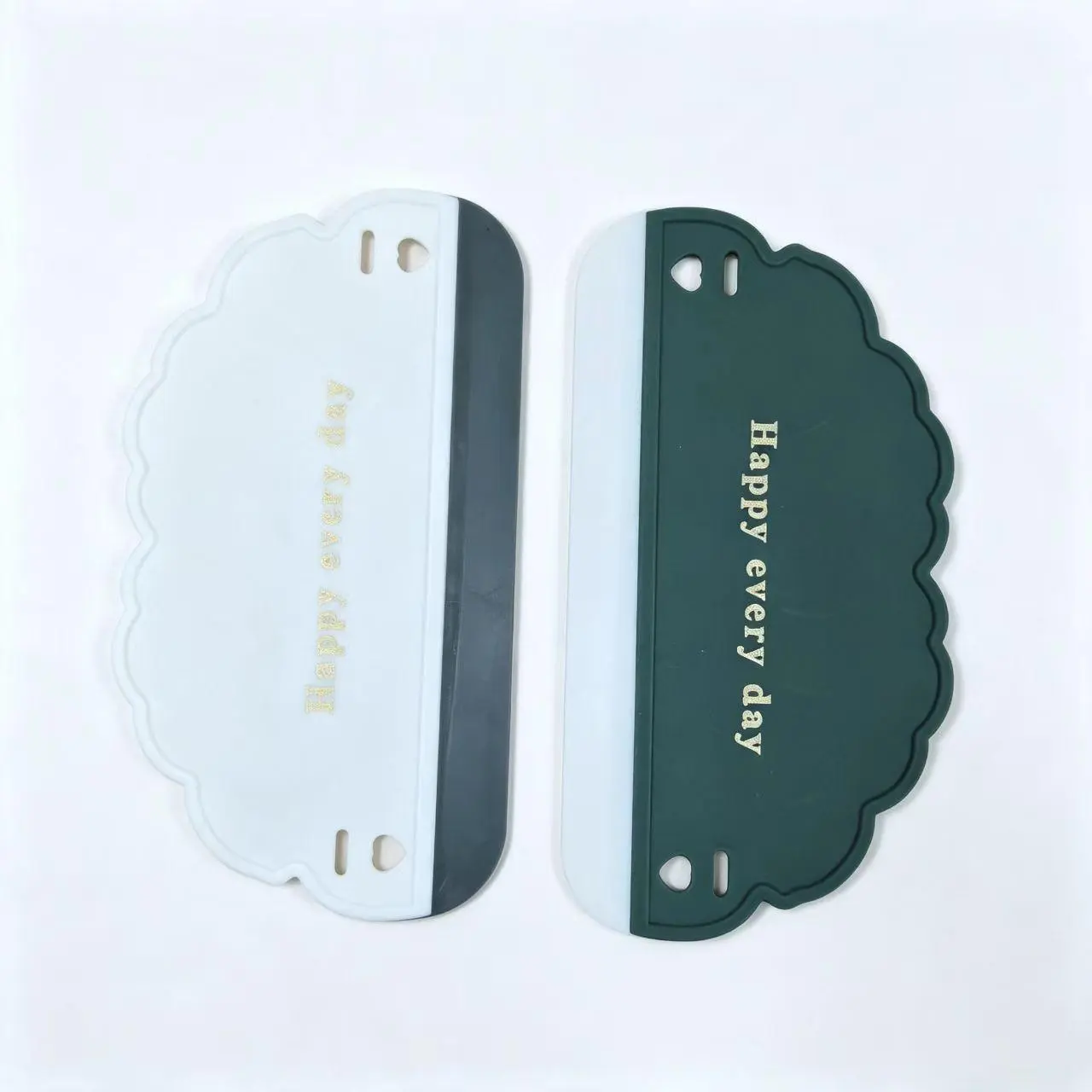 Ins Style Cloud-Shaped Silicone Squeegee - Multifunctional Tool with "Happy Every Day" Print for Bathroom Glass Mirror Water Removal, Kitchen Countertop Stain Cleaning