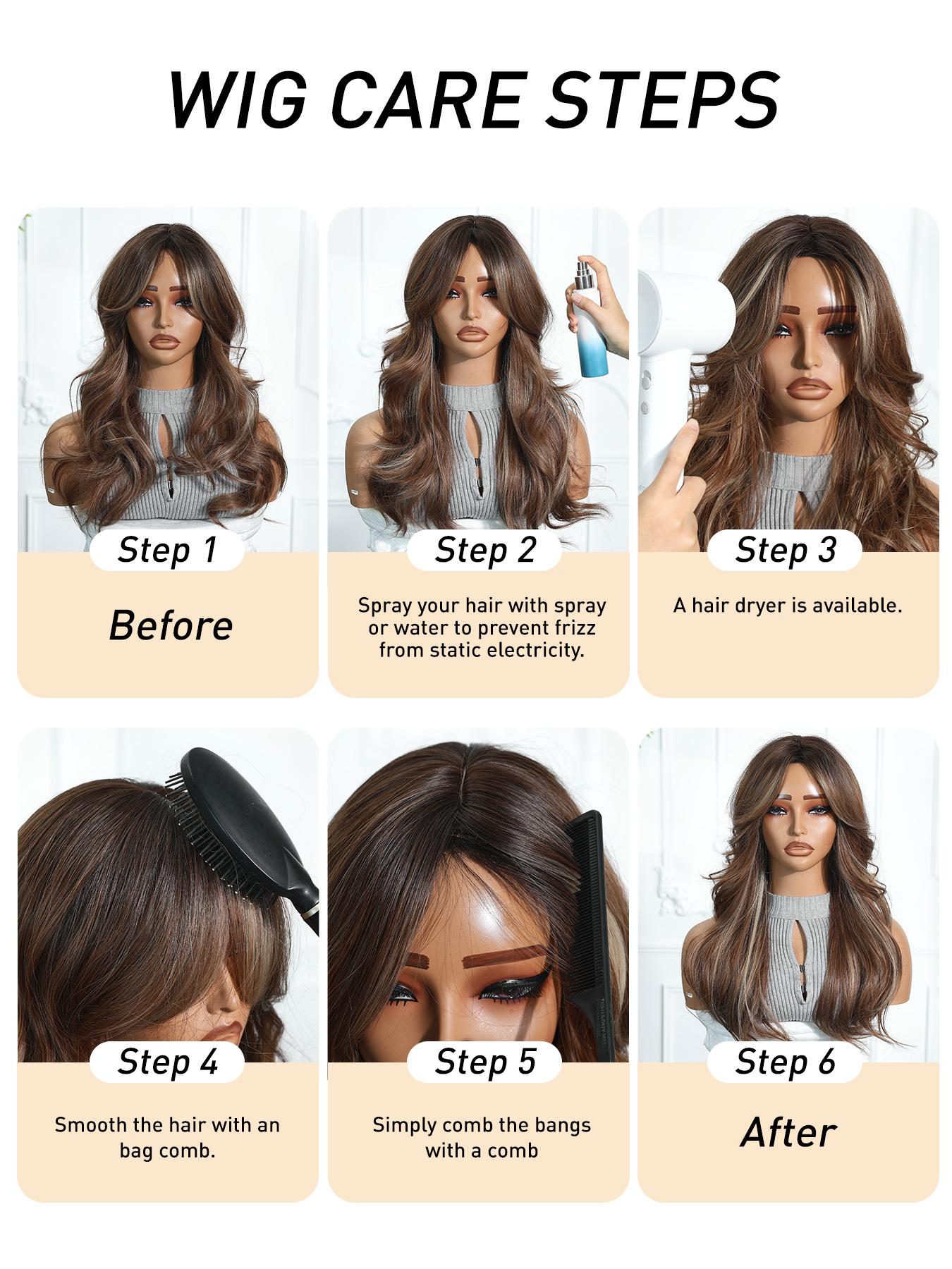 24 Inch Long Layered Cut Wigs for Women, Gorgeous Fluffy Wigs, Synthetic Full Machine Wigs for Party, Daily Use, Synthetic Material Wigs