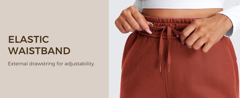 CRZ YOGA Cotton Fleece Lined Sweatpants Women Straight Leg Casual Lounge Sweat Pants for Women