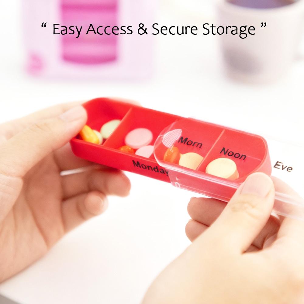 Travel-Friendly Medication Storage Container with Compartments for Pills, Designed for a Week with Four Doses Each Day, Featuring 28 Sections for Weekly Organization