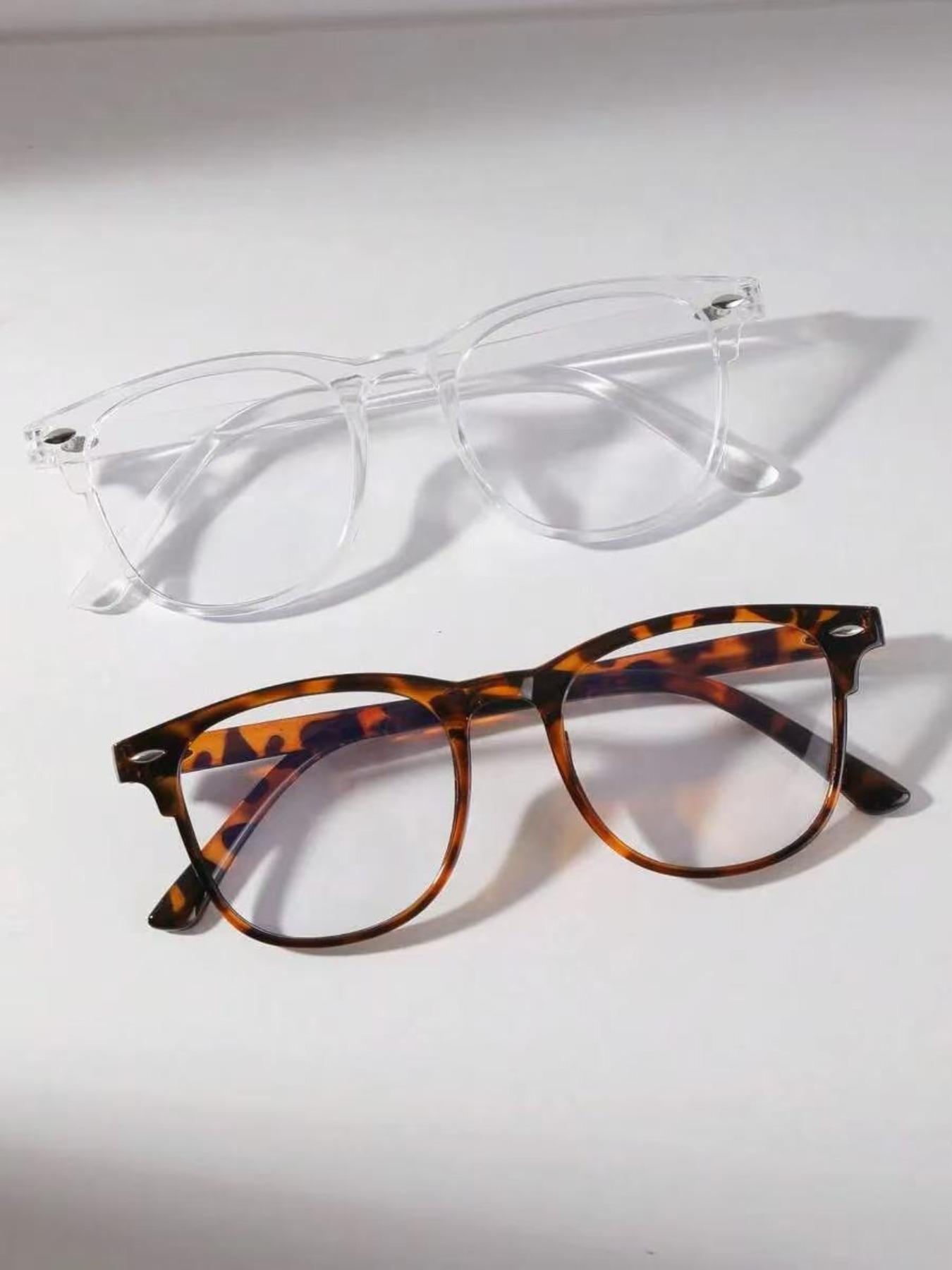 Vintage Lightweight Fashion Eyeglasses Set, Classic Fashion Glasses, Full Frame Design, Versatile Style, Suitable for Daily Commute, Home, Casual, Photography, Travel