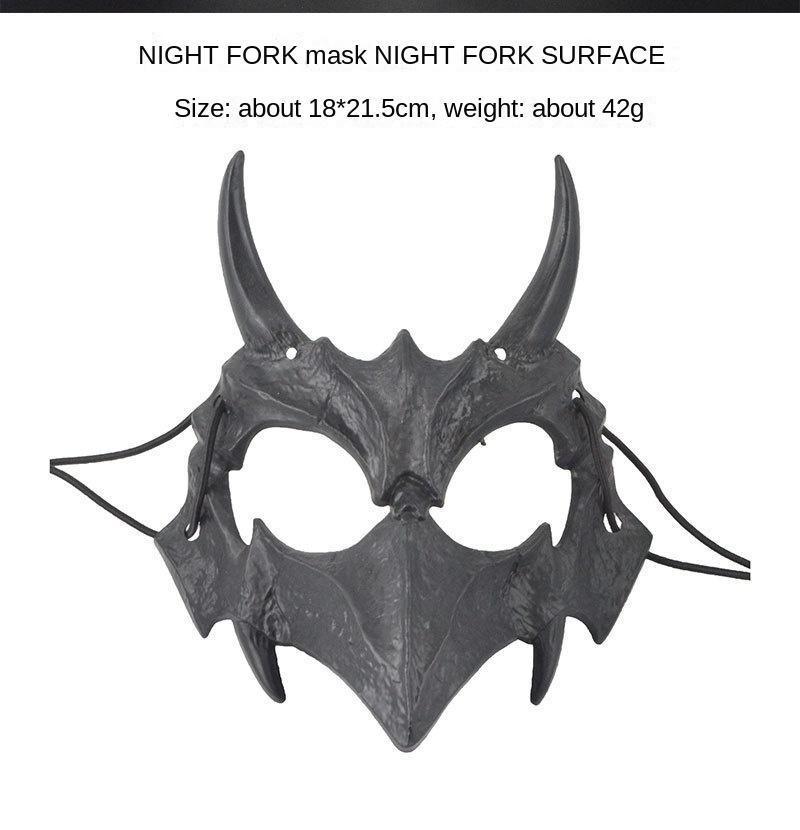 Halloween Mask Half-face Mask Cos Dragon God Fierce Tiger Night Fork Tengu Man Wolf Mask Performance Skull Masks
