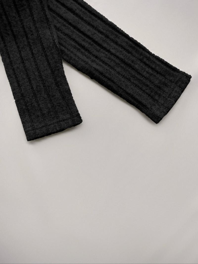 Women's Slim-Fit Solid Color Ribbed Fleece Jumpsuit Set, Wide Leg Pants, Fashionable Comfortable Fabric for Daily Wear