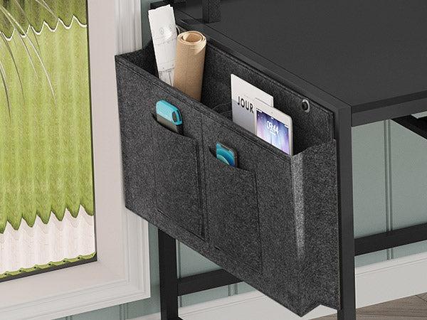 Sikaic L Shaped Reversible LED Gaming Desk With Power Outlets Strip Monitor Shelf Keyboard Tray Pegboard And Storage Shelves Furniture Modern Organization