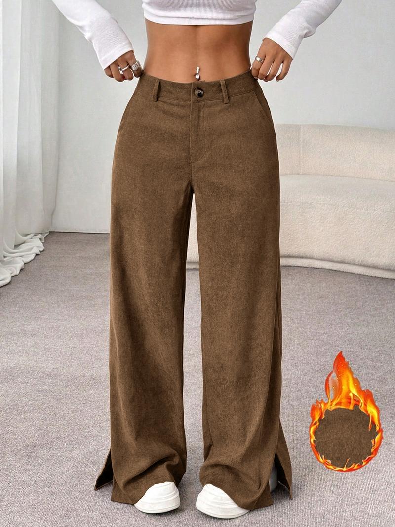 Women's Casual Pants Vintage High-End Split Wide Leg Loose Corduroy Long Pants, Comfortable and Stylish, Perfect for Daily Wear Women's Casual Pants Vintage High-End Split Wide Leg Loose Corduroy Long Pants, Comfortable and Stylish, Perfect for Daily Wear