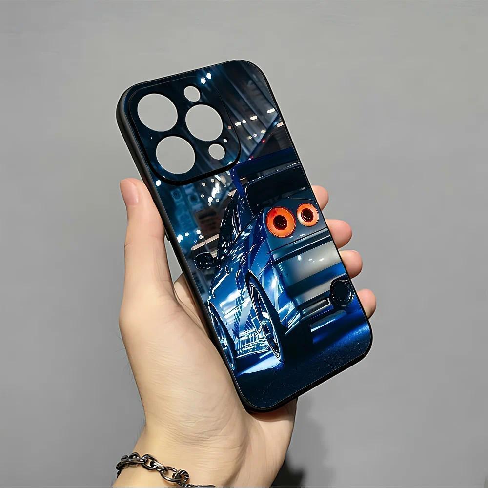 Personalized Print S-Skyline GTR Phone Case, Soft Silicone Black Multi-Models Cover for iPhone 11-17 Pro Max/Plus & Samsung Galaxy S23-S25, High-Detail Shockproof Protective Mobile Accessory
