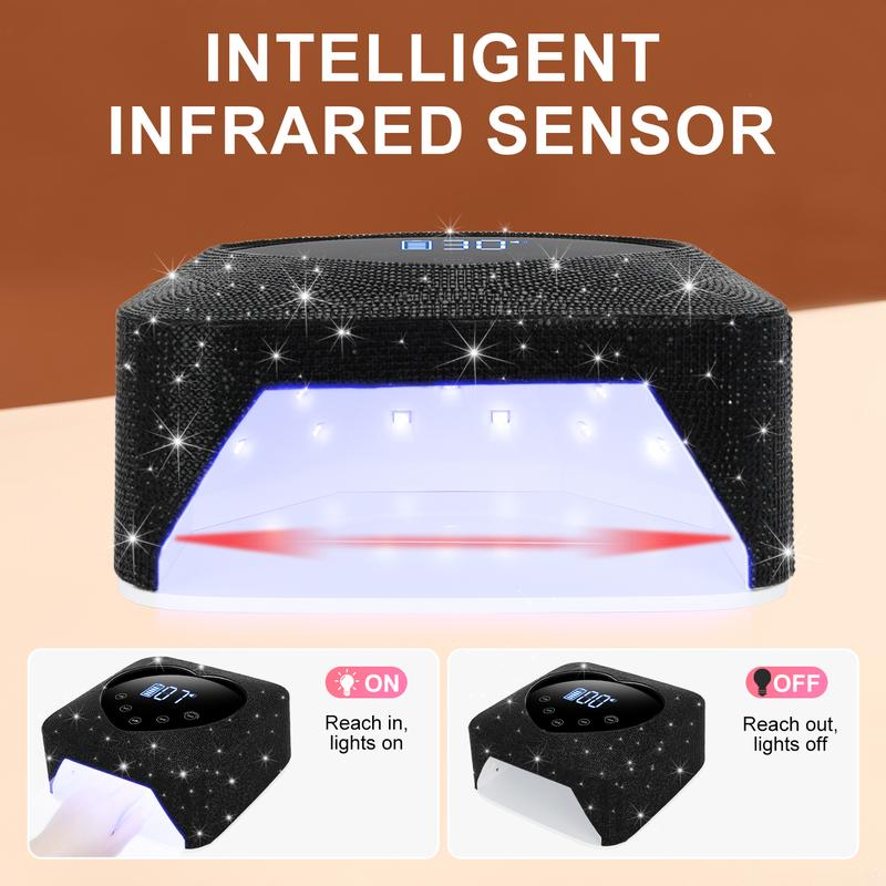 72W cordless rechargeable nail lamp UV LED nail lamp with 30 LED beads rechargeable nail gel dryer  with 5 timing settings  nail salon nail art nail care Manicure Cutics
