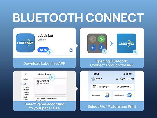 D810 Inkless Portable Printer – Wireless Bluetooth Thermal Printer for Travel, Compatible with iOS, Android,Supports 8.5"x11" US Letter, No Ink Needed, For Home & Office, TikTokShopBlackFriday