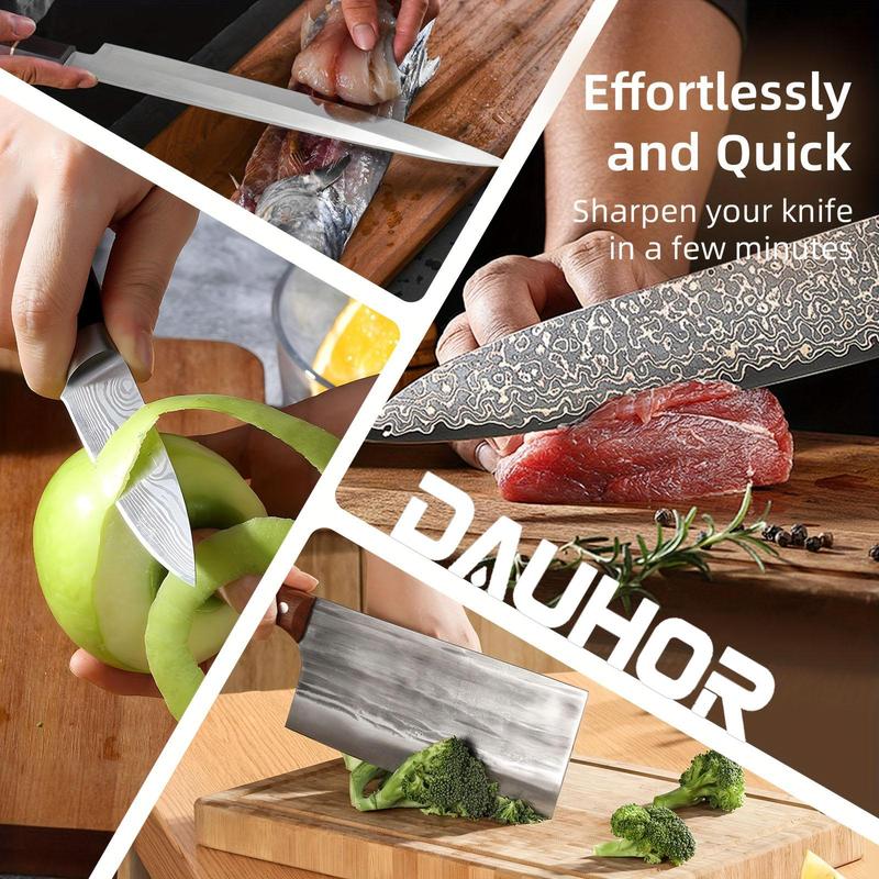 Rolling Knife Sharpener Kit With Diamonds And CeramicDiscs,With Different Angles For Sharp Edges,For AnyHardness Of Steel, medium, Wooden sharpening tumbler forhoning knives pocket knife Kitchen Gadgets KitchenGadgets