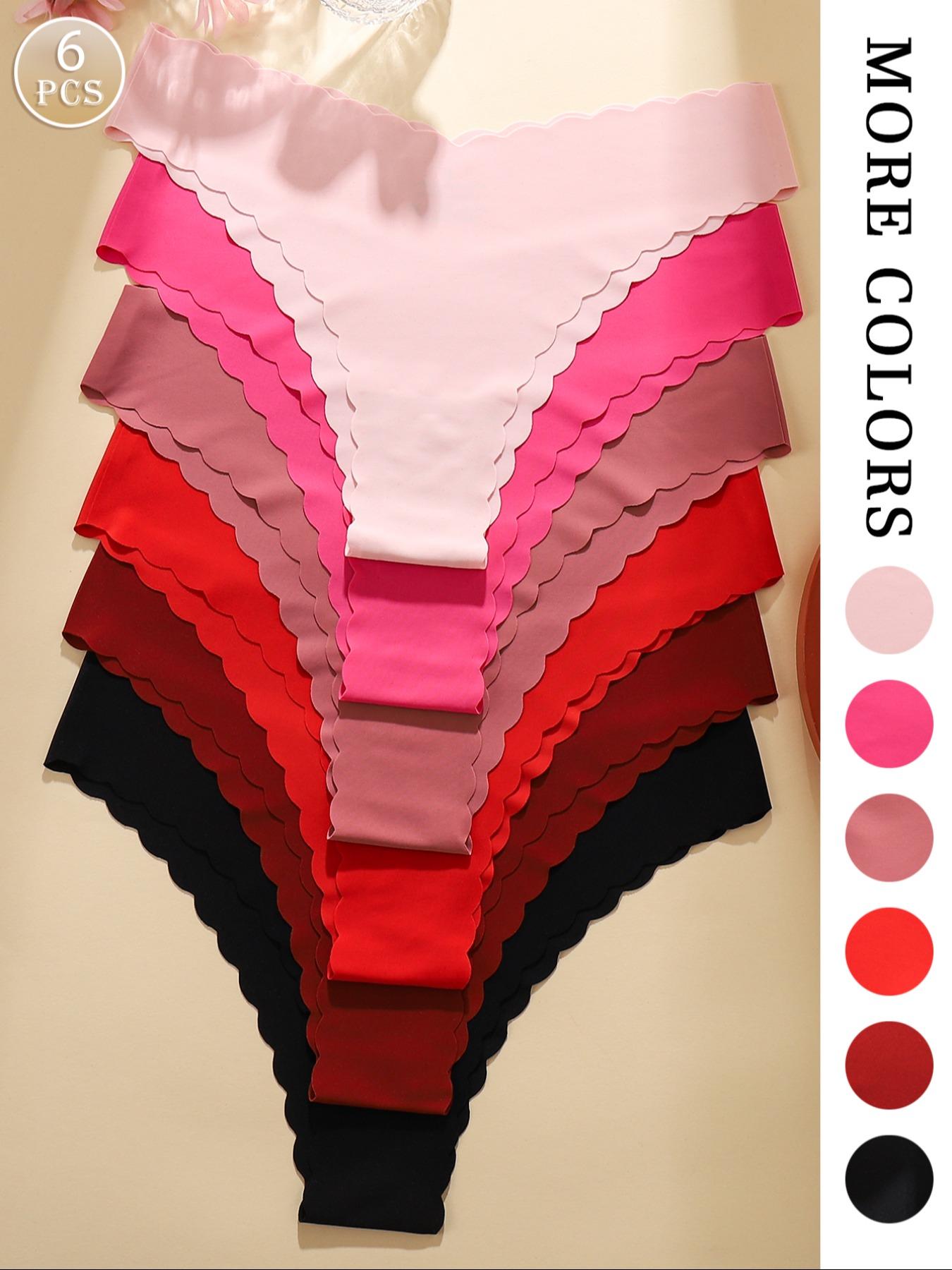 Women's Seamless Wave Design Set, Comfortable Breathable Antibacterial Panties, Fitted All Season Casual Style, Breathable Seamless Knicker