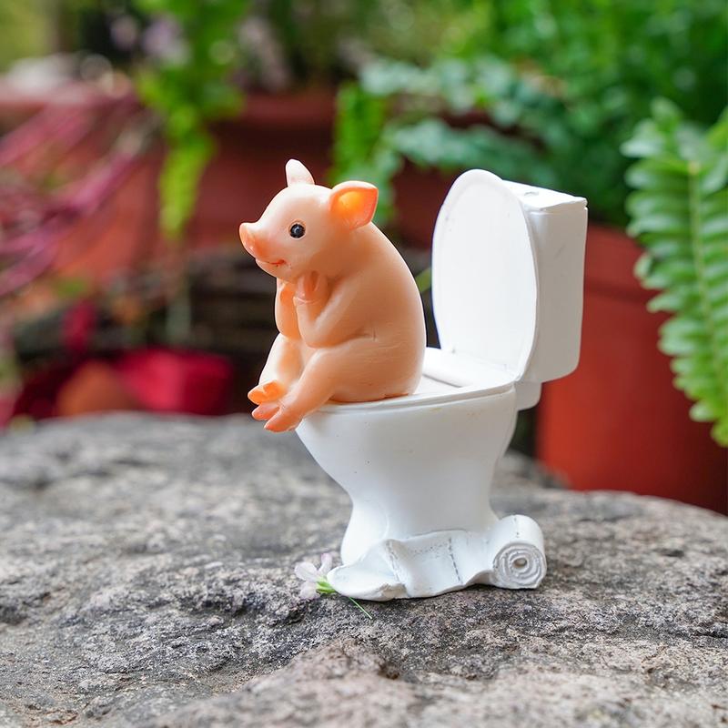 Cute Mini Decorative Craft, 1 Piece Resin Ornament, Creative Desktop Decor for Home Office Garden, Collectible Room Decor