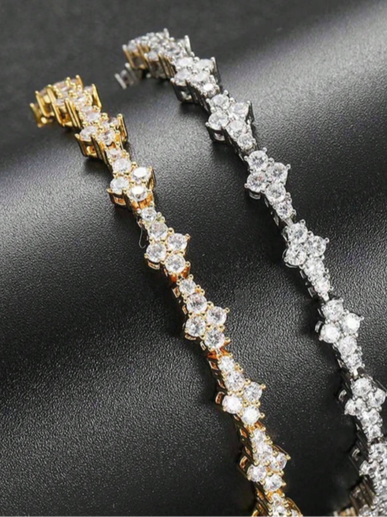 Hip-hop Style Tennis Bracelet, Alloy Chain Bracelet, Cz Bracelet, Accessories for Men and Women, Classic Sparkling Cubic Zirconia Commemorative Gift for Birthdays, Anniversaries, Exquisite Trendy Bracelet, Jewelry Bracelet, Bling Stylish Accessory Hip-hop Style Tennis Bracelet, Alloy Chain Bracelet, Cz Bracelet, Accessories for Men and Women, Classic Sparkling Cubic Zirconia Commemorative Gift for Birthdays, Anniversaries, Exquisite Trendy Bracelet, Jewelry Bracelet, Bling Stylish Accessory