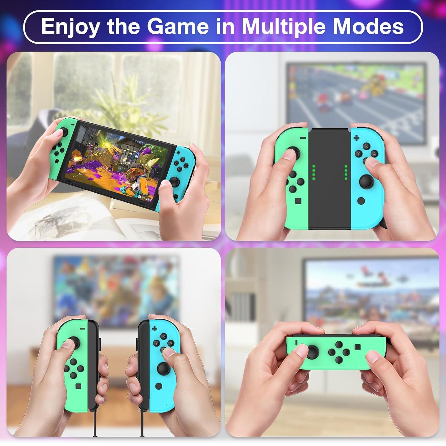 Wireless Controller for Game Handheld, Compatible with Switch Lite Oled, Dual Vibration Function, Cool Replacement Accessory, Game Pad
