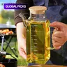 Glass Olive Oil Dispenser Bottle Set, 750ml & 1000ml Transparent Design, Durable Food Grade Cooking Tool for Salad, Frying & BBQ, Oil Bottles for Kitchen #GLOBAL PICKS