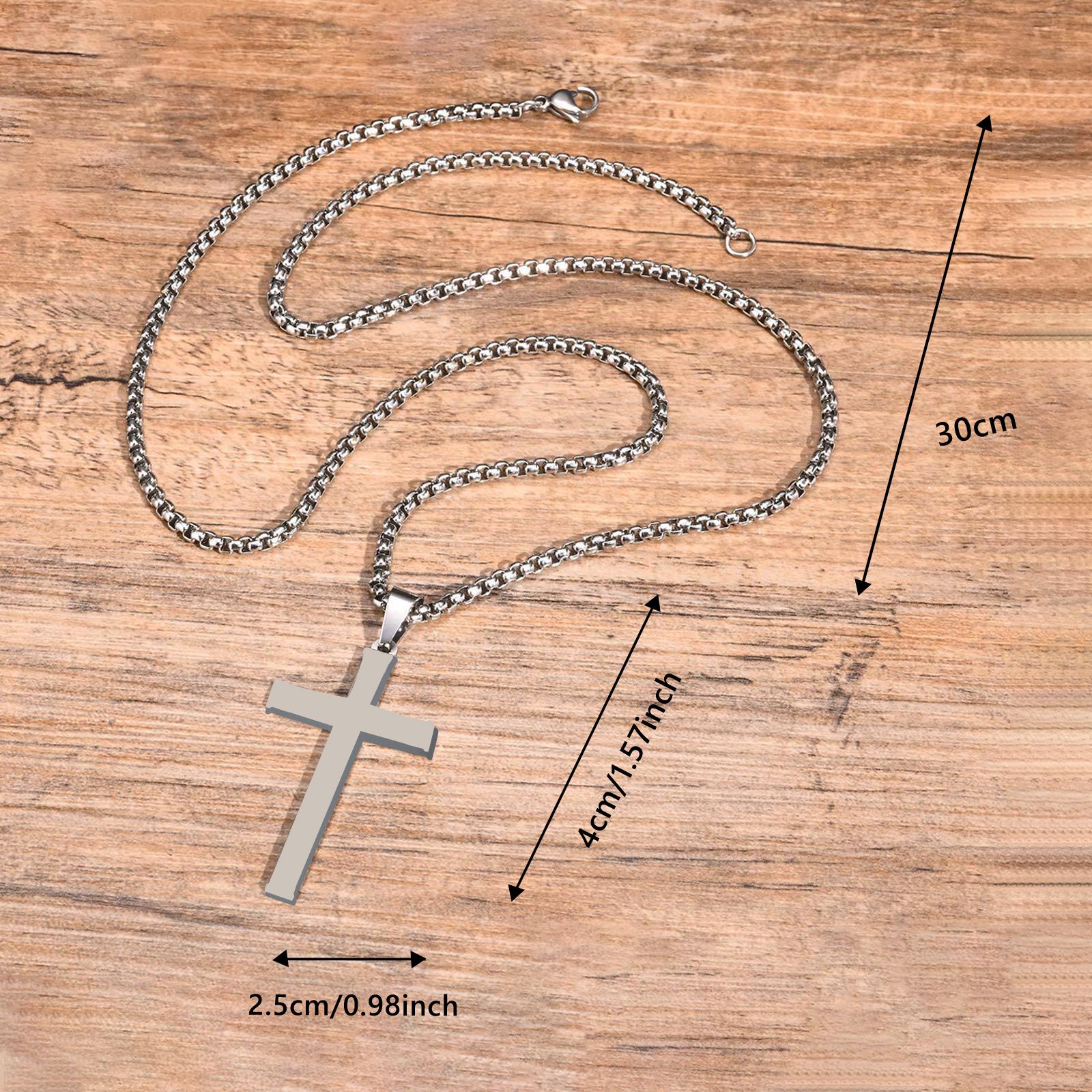 Cross Necklace Set for Men & Women – 2PCS Titanium Steel Pendant Chain, Meaningful Prayer Gift for Him & Her