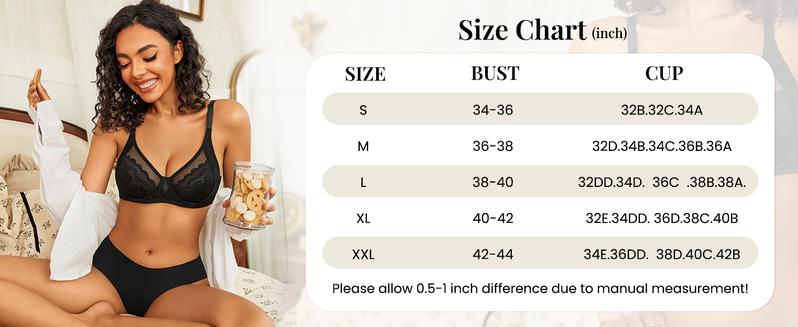 Avidlove Womens Lace Bras Push Up Bralettes with Underwire Full Coverage Unlined Balconette Everyday Bra Lingeries