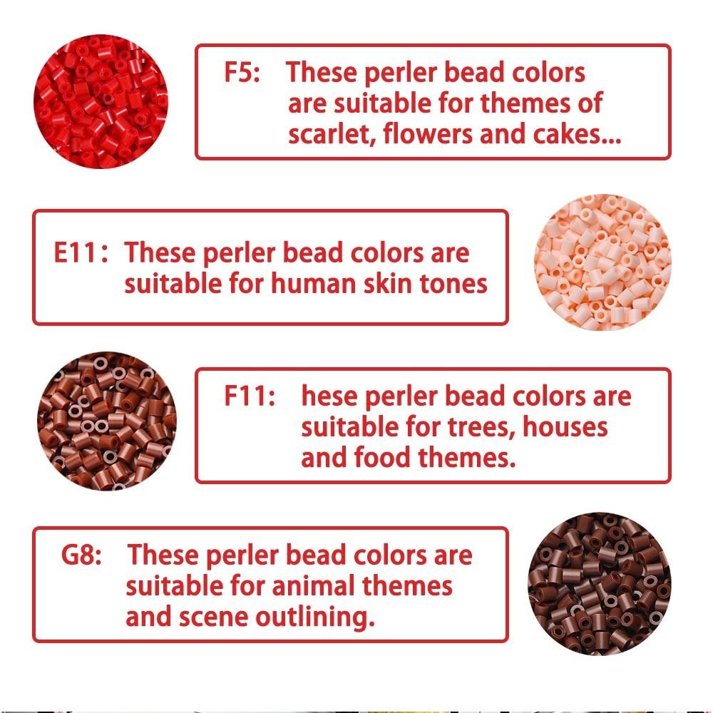 3000/5000pcs 2.6mm High Frequency Color Beads, F5 G8 F11 E11, Meltdown Bead Refill Pack, Essential Colors for Figures Trees Flowers Scenes