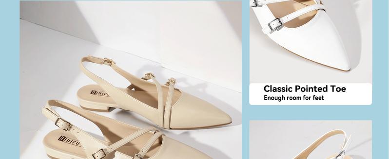 IDIFU Trending Sandals, Women's Flat Shoes Pointed Toe Strappy Slingback Ballet Flats Wedding Office Work Bridal Formal Dress Shoes for Women Dressy Comfortable Cute Trendy Ladies Flats