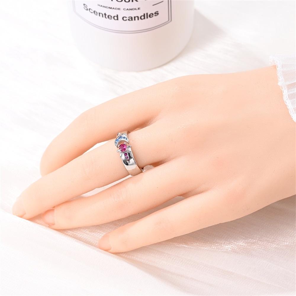 Celestial Wide Face Ring, Sun, Moon, Star, Open Ring, Shining Zircon, 925 Pure Silver, Ring Girl, Gift, Daily Wear,Perfect for Women's Jewelry Collection woman jewelry