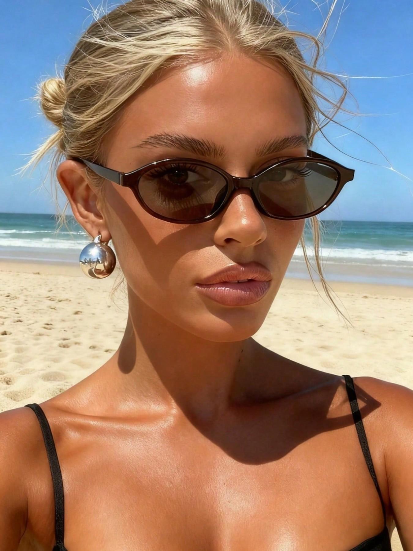 Women's Leopard Pattern Sunglasses, Trendy Casual Oval Frame for Everyday Use, Fashion Accessories for Outdoor Activities, Classic Oval Sunglasses