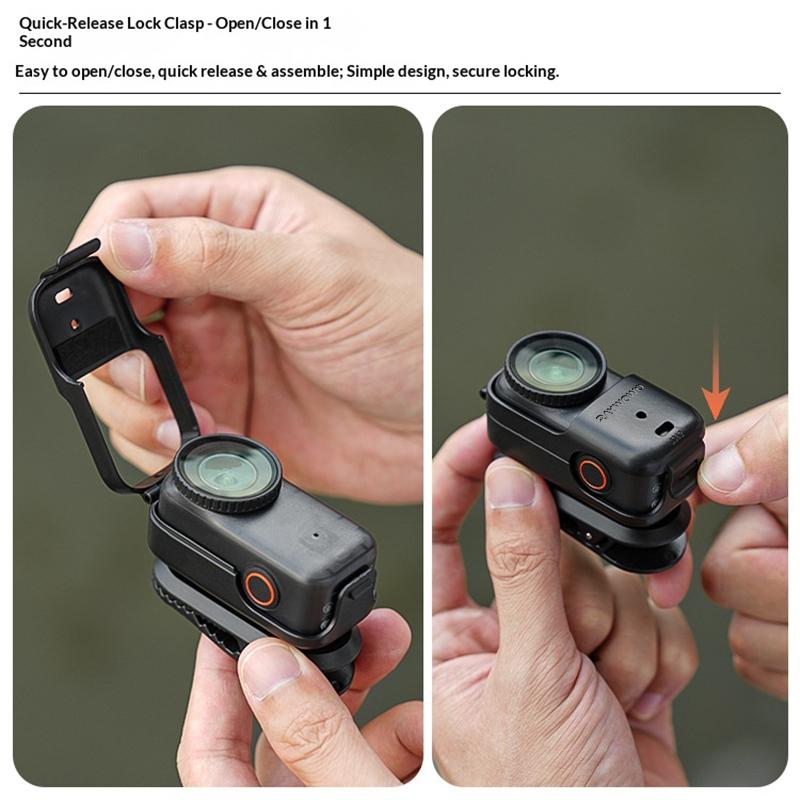 Raywowo Osmo Nano Backpack Clip Rotatable Quick Release Camera Mount For Action Cameras Compatible With DJI Osmo Pocket 3 Pocket 2 And Smartphone Vlogging