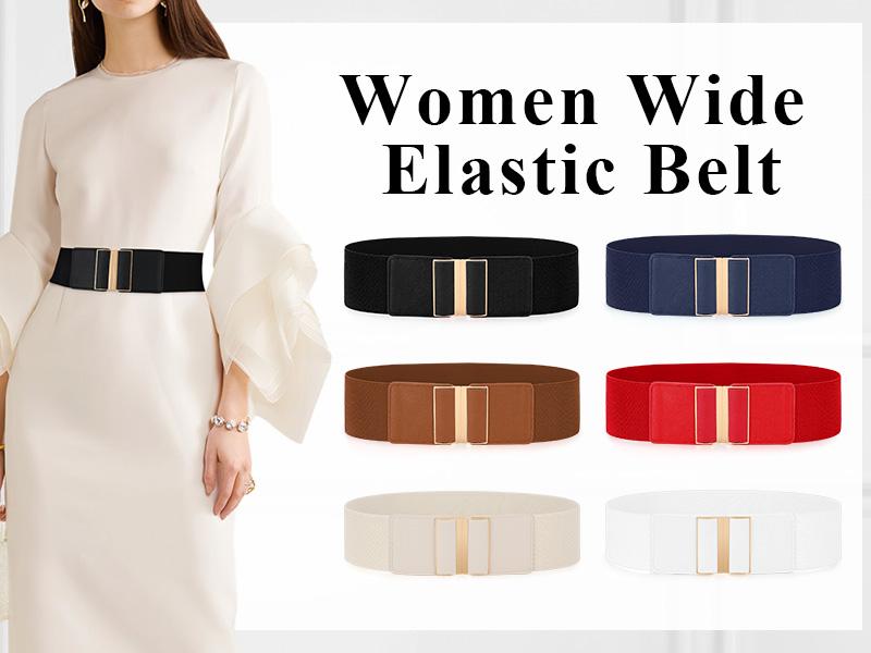 JASGOOD 4 Pack Cosplay Belt Wide Elastic Stretch Waist Belts for Women Dress