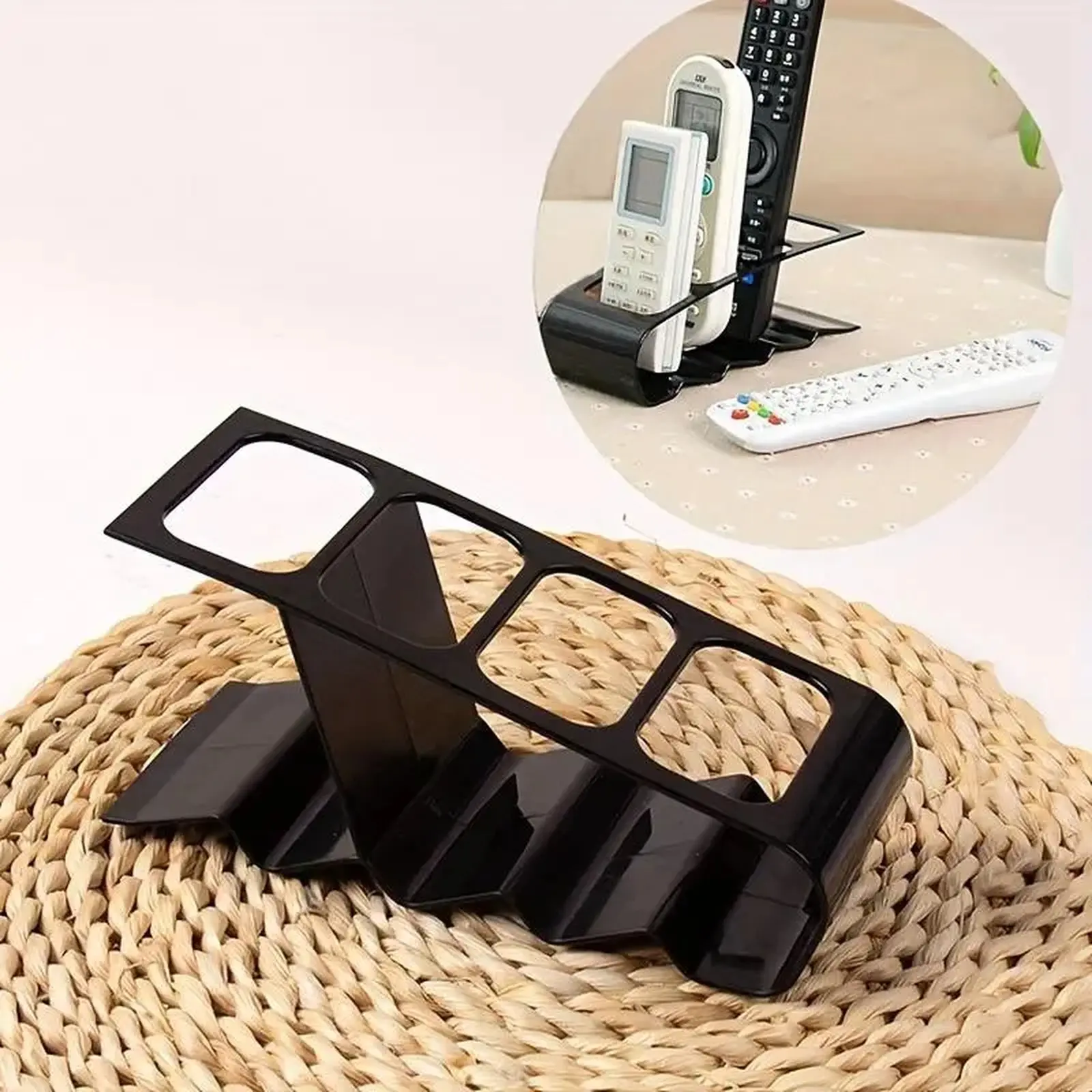 Remote Control Holder, 1 Pack 4-Slot Desktop Remote Organizer, Practical Storage Rack for Home & Office, Desk Tidy Caddy, Desktop Accessory Supplies