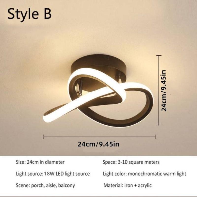 LED Ceiling Light, black/white/gold, 3-color dimmable. Ideal for bedrooms, corridors, hallways, studies, and simple modern interior home lighting.
