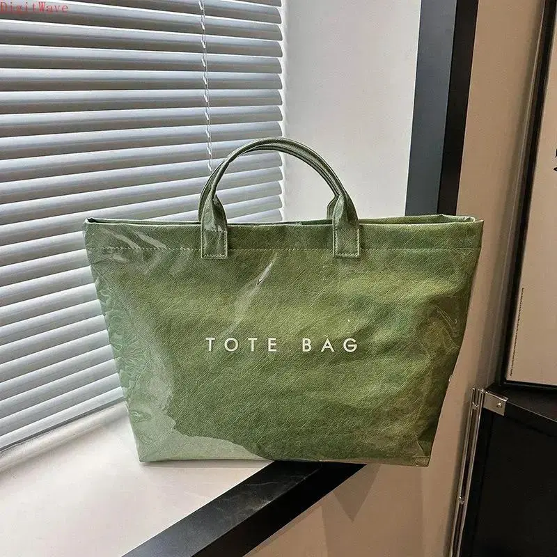 Women's Vintage Letter Print Reusable Tote Shoulder Bag - Waterproof, Sturdy, Large Capacity, Lightweight Trendy Commuter Work Bag for Women, Summervibes Outdoorfun Gym Accessory, Tote Shoulder Bags